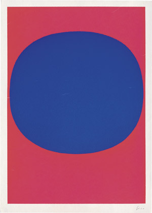 Lot 7163, Auction  108, Geiger, Rupprecht, Variation Runde Farbe IV / blau auf leuchtrot dunkel