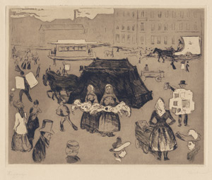 Lot 8202, Auction  108, Munch, Edvard, "Der Leichenwagen". Potsdamer Platz