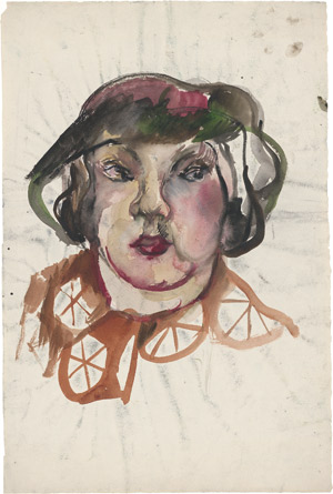 Lot 8291, Auction  108, Tappert, Georg, Frauenbildnis mit rot-grünem Hut