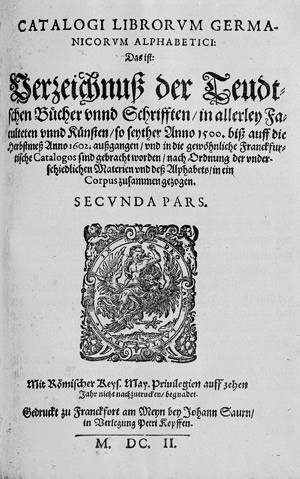 Lot 723, Auction  109, Cless, Johann, Unius seculi - Catalogi librorum Germanicorum alphabetici