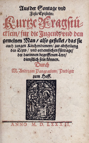 Lot 1110, Auction  109, Pancratius, Andreas, Aus der Sontage und Feste Episteln: 