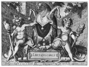 Lot 5109, Auction  109, Hondius, Hendrick, "Libet qui caret" - Allegorie des Lachens