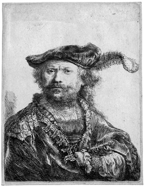 Lot 5170, Auction  109, Rembrandt Harmensz. van Rijn, Selbstbildnis mit federgeschmücktem Barett