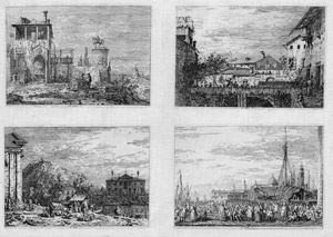 Lot 5248, Auction  109, Canaletto, Der Markt an der Molo/ Das Reiterdenkmal/ Die Terrasse/ Der Markt in Dolo.