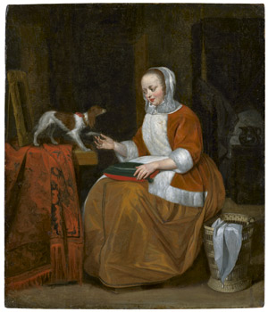 Lot 6035, Auction  109, Metsu, Gabriel - nach, Holländisches Interieur mit einer Dame und ihrem Hund