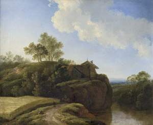 Lot 6066, Auction  109, Dietrich, Christian Wilhelm Ernst, Flusslandschaft mit Bauerngehöft