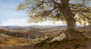 Lot 6083, Auction  109, Französisch, um 1830. Blick von einer Anhöhe über eine sommerliche Landschaft mit Fluss