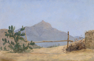 Lot 6087, Auction  109, Dänisch, um 1840. Italienische Landschaft mit Berg und Kakteen