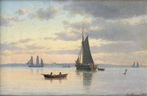Lot 6148, Auction  109, Baagøe, Carl Emil, Segelschiffe auf dem Wasser im Morgenrot 
