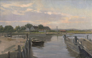 Lot 6181, Auction  109, Nöbbe, Jacob, Die Anlegestelle der Fähre in Ekensund