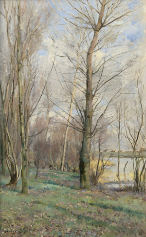 Lot 6193, Auction  109, Damoye, Pierre Emmanuel, Frühlingslandschaft bei Fontainebleau