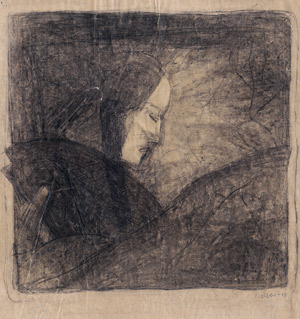 Lot 7000, Auction  109, Abbo, Jussuf, Porträt einer Frau im Profil sitzend