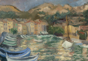 Lot 8000, Auction  109, Albert-Lasard, Lou, Port de Cassis; verso: Portrait de femme