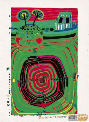 Lot 8116, Auction  109, Hundertwasser, Friedensreich, La Barca - Regentag