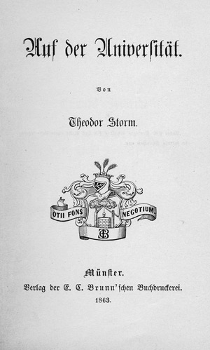 Lot 1705, Auction  110, Storm, Theodor, Auf der Universität