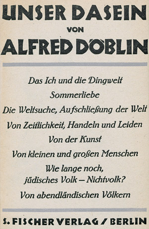 Lot 3120, Auction  110, Döblin, Alfred, Unser Dasein (signiert und mit Schutzumschlag)