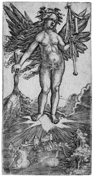 Lot 5009, Auction  110, Altdorfer, Albrecht, Allegorische weibliche Figur über einer befestigten Stadt