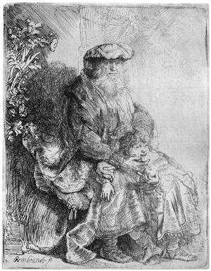 Lot 5182, Auction  110, Rembrandt Harmensz. van Rijn, Abraham Isaak liebkosend