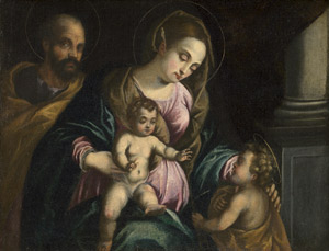 Lot 6008, Auction  110, Venezianisch, spätes 16. Jh. Die Hl. Familie mit Johannes d. Täufer