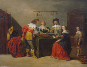 Lot 6020, Auction  110, Lamen, Christoph Jacobsz. van der, Vornehme Gesellschaft beim Brett- und Kartenspiel