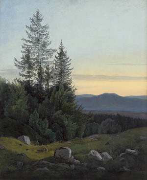 Lot 6079, Auction  110, Dresdener Schule, um 1830. Riesengebirgslandschaft im Abendlicht