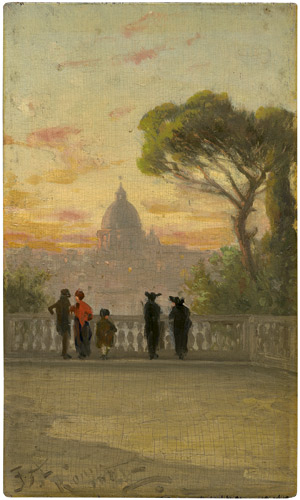 Lot 6121, Auction  110, Alt, Franz, Blick vom Pincio auf St. Peter in Rom im Abendlicht. 