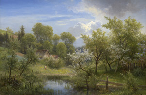 Lot 6154, Auction  110, Leonhardi, Emil August Eduard, "Im Monat Mai": Blühende Obstbäume in Loschwitz