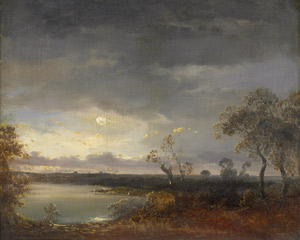 Lot 6179, Auction  110, Krause, Wilhelm, Seenlandschaft im Mondschein