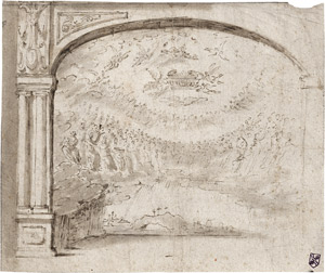 Lot 6411, Auction  110, Italienisch, 17. Jh. Der Himmel mit Heiligen, Engeln und Gottvater