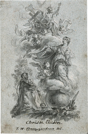 Lot 6481, Auction  110, Baumgartner, Johann Wolfgang, Die hl. Rosalie auf der Weltkugel