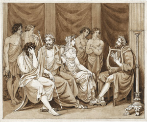 Lot 6548, Auction  110, Deutsch, um 1800. Der blinde Sänger Demodokos besingt den Trojanischen Krieg
