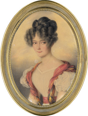 Lot 6806, Auction  110, Le Gros, S. Jacques Marie, Bildnis einer jungen Frau im weißen Kleid mit rotem Schal