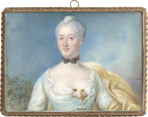 Lot 6814, Auction  110, Desmarées, Georges - Umkreis, Bildnis einer Dame im decolletierten Kleid mit gelbem Umhang