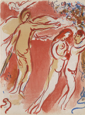 Lot 7053, Auction  110, Chagall, Marc, Adam und Eva. Vertreibung aus dem irdischen Paradies