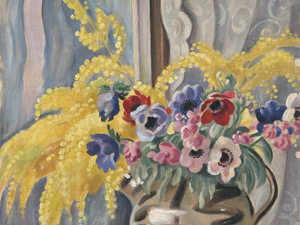 Lot 7068, Auction  110, Dänisch, um 1920. Sommerblumenstrauß mit Goldregen