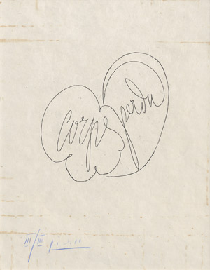 Lot 7347, Auction  110, Picasso, Pablo, Couverture pour "Corps perdu"