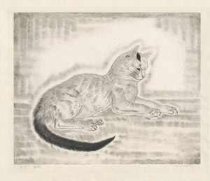 Lot 8117, Auction  110, Foujita, Tsuguharu, Chat couché