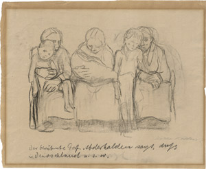 Lot 8190, Auction  110, Kollwitz, Käthe, Mütter mit Kindern (Der berühmte Prof. Abderhalden sagt, dass in Deutschland u.s.w.)