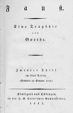 Lot 1690, Auction  111, Goethe, Johann Wolfgang von, Faust. Eine Tragödie. Zweyter Theil
