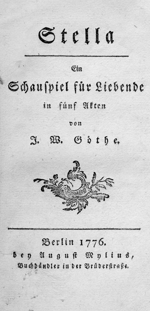 Lot 1704, Auction  111, Goethe, Johann Wolfgang von, Stella