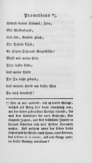 Lot 1728, Auction  111, Jacobi, Friedrich Heinrich, Ueber die Lehre des Spinoza (Erstdruck der Gedichte Prometheus und Das Göttliche)