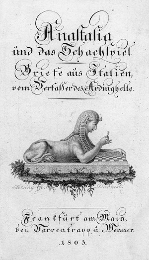 Lot 1759, Auction  111, Heinse, Johann Jacob Wilhelm, Anastasia und das Schachspiel