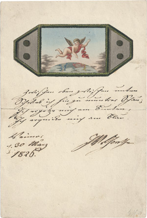 Lot 2043, Auction  111, Goethe, Johann Wolfgang von, Illustr. Albumblatt 1826