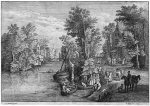 Lot 5495, Auction  111, Hollar, Wenzel, Die Fähre im Dorf