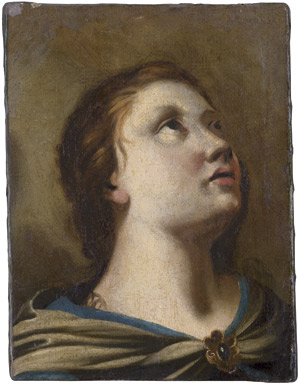 Lot 6009, Auction  111, Italienisch, 17. Jh. Bildnis eines jungen Mannes, den Blick nach oben gerichtet