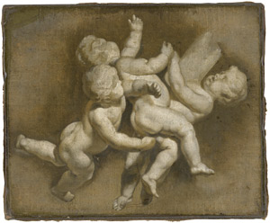 Lot 6058, Auction  111, Flämisch, 17. Jh. . Studie mit drei fliegenden Putti