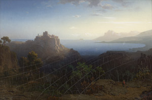 Lot 6117, Auction  111, Deutsch, um 1860. Blick über Èze auf die Côte d'Azur bei Nizza. 