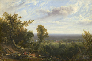 Lot 6122, Auction  111, Englisch, 19. Jh. Weite Landschaft mit Blick auf ein Herrenhaus