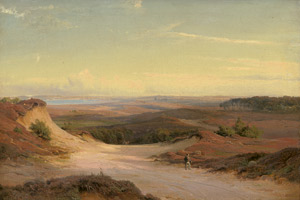 Lot 6126, Auction  111, Grove, Peter Frederik Nordahl, Dänische Landschaft mit Wanderer im Abendlicht