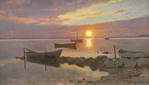 Lot 6174, Auction  111, Mønsted, Peder, Sonnenuntergang bei Jyllinge am Roskilde Fjord